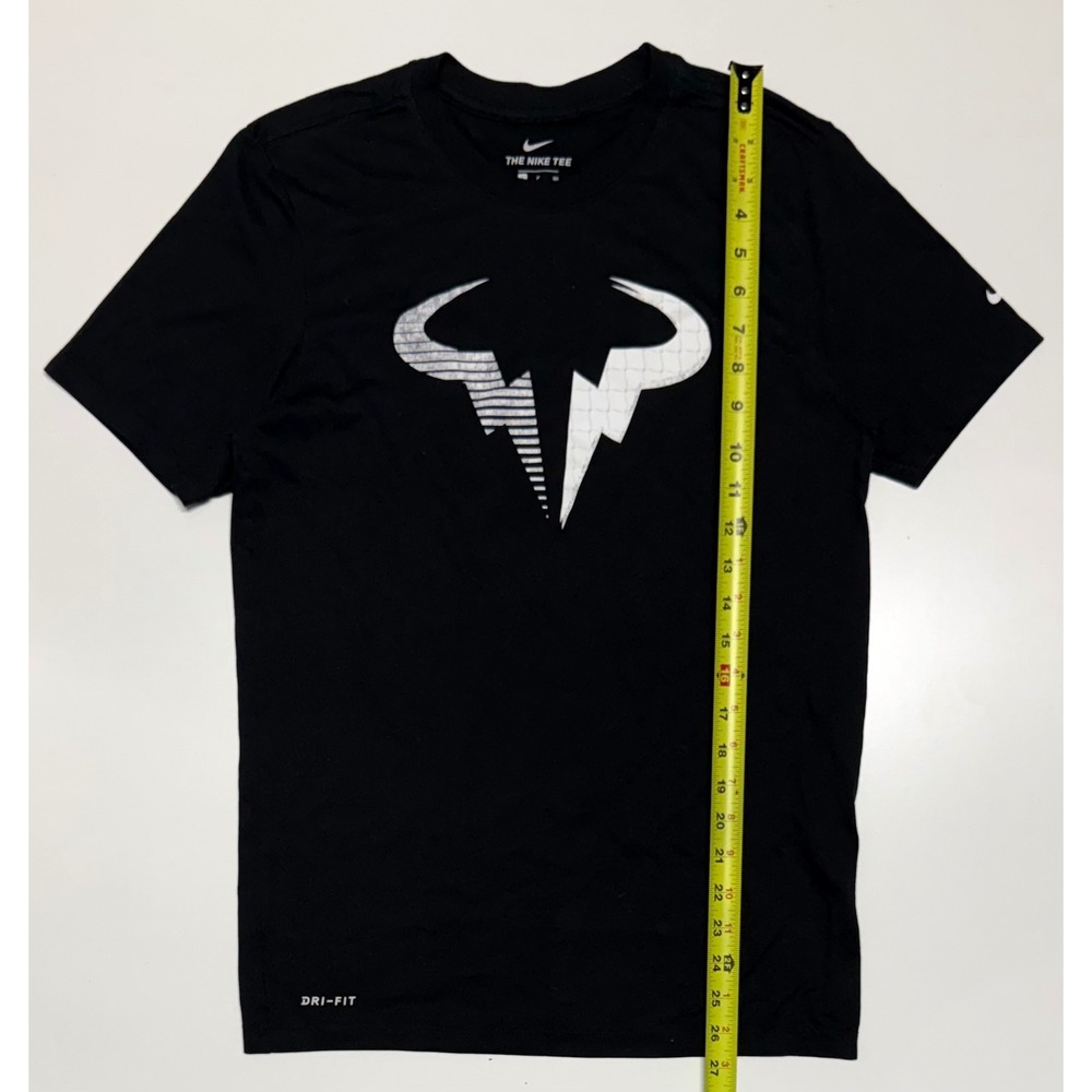 Nike Rafael Nadal Rafa Bull Logo Dri-FIT Black Graphic Tennis T-Shirt Mens Small